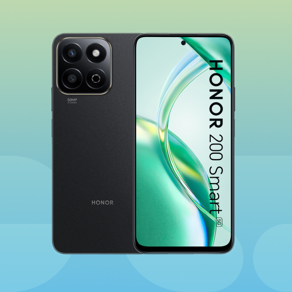 HONOR 200 Smart 5G su sfondo colorato